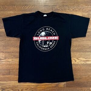 Vintage Sublime Long Beach‎ California 90804 Black T-Shirt Men's Large Anvil Tag